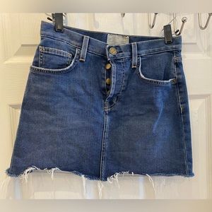 Current Elliot Raw Hem Jean Skirt